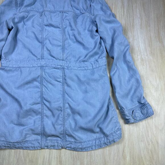 Lorna Jane LJ Black Chambray Denim Casual Outdoor Parka Hooded Jacket Medium - Picture 11 of 16